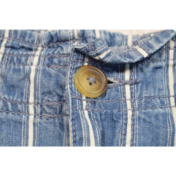 American Eagle Striped Pleated Cuffed Shorts Women Junior Size 0 Pre-Owned - Picture 7 of 11